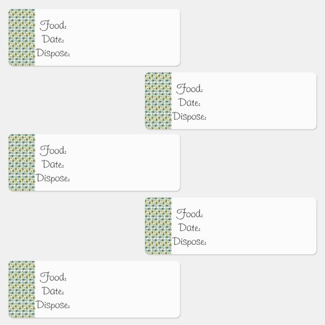 Küche Organisation Food Labels Avocado Muster Etiketten (Gruppe)