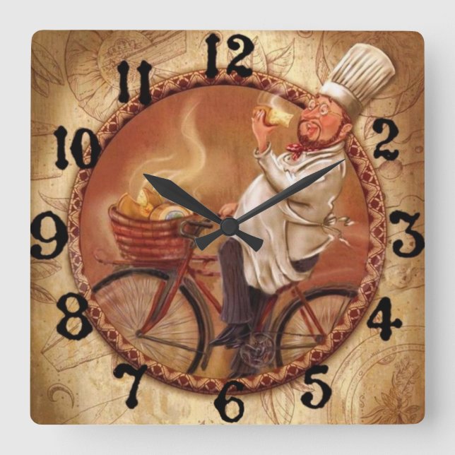 Küche Quadratische Wanduhr (Vorderseite)