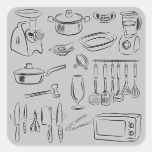 Küche Quadratischer Aufkleber