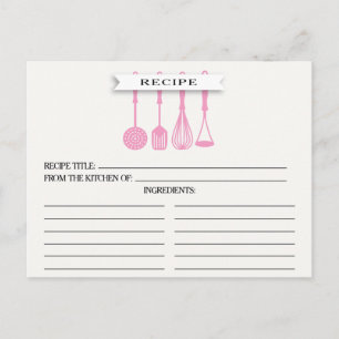Küche Rosa Utensid Brautparty Weinkarte Postkarte