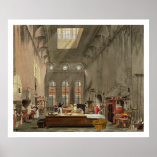 Küche, St. James's Palace, graviert von William J. Poster