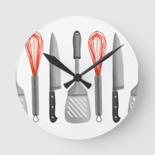 Küche Utensils Runde Wanduhr