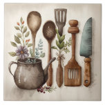 Küche Utensitäten Wasserfarben Rustikale Keramik T Fliese<br><div class="desc">Rustikale Landhäuser Aquarellgeräte Szene wurden verwendet,  um diese perfekte Keramik Kachel zu schaffen. Mix und passend zu anderen Fliesen,  um Ihr eigenes individuelles Aussehen zu schaffen. Imitate Stein Farbe Fliesen sind auch verfügbar,  um Ihre Muster zu erstellen.</div>