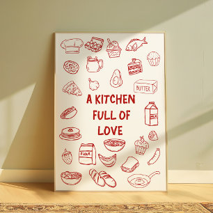 Küche voller Liebe Farmhouse Küchenposter Poster