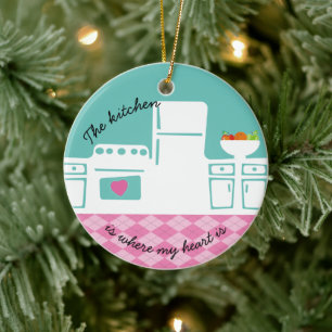 Küche, wo mein Herz ist Bäcker Küche Weihnachte Keramik Ornament