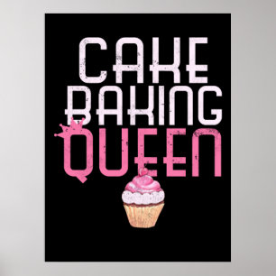 Kuchen Backen Königin Cupcake Bäcker Konditorei Poster