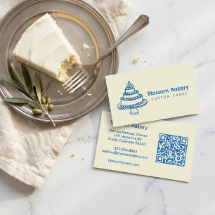 Kuchen Bäckerei Dessert Catering INDIVIDUELLER QR Visitenkarte