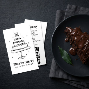 Kuchen Bäckerei Dessert Catering INDIVIDUELLER QR  Visitenkarte