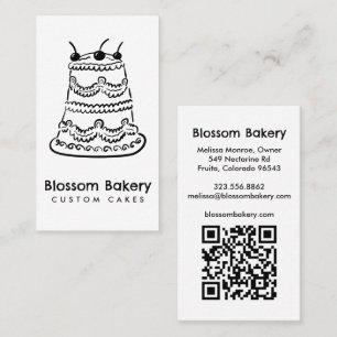 Kuchen Bäckerei Dessert Catering INDIVIDUELLER QR Visitenkarte