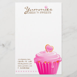 Kuchen-Bäckerei-Gebäck-Kochs-Rosa-Herz Briefpapier