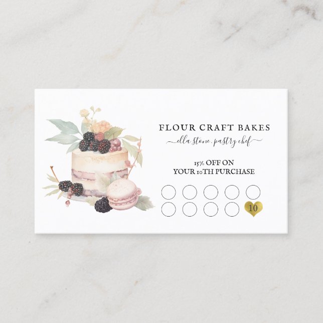 Kuchen Bäckerei Konditorei Koch Cater Black Loyali Treuekarte (Vorderseite)