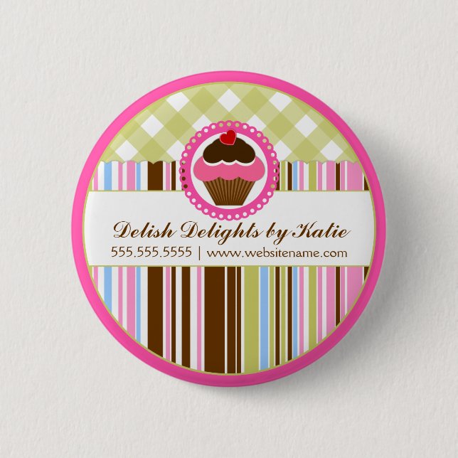 Kuchen-Bäckerei-personalisierter Knopf Button (Vorderseite)