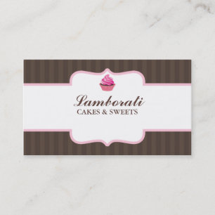 Kuchen-Bäckerei-Rosa-elegantes modernes niedliches Visitenkarte