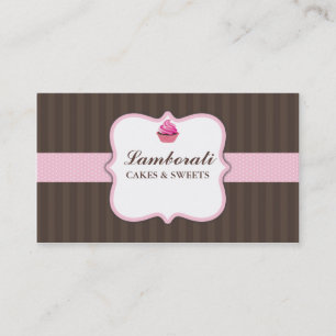 Kuchen-Bäckerei-Rosa-elegantes modernes niedliches Visitenkarte