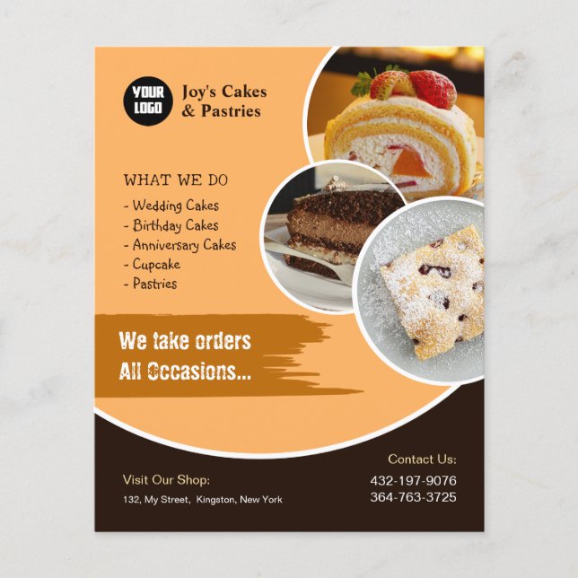 Kuchen Bäckerei Shop Custom Flyer (Vorne)