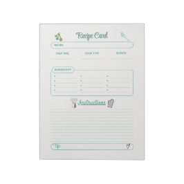 Küchen bewahrt Ihre wertvollen Rezepte Notizblock