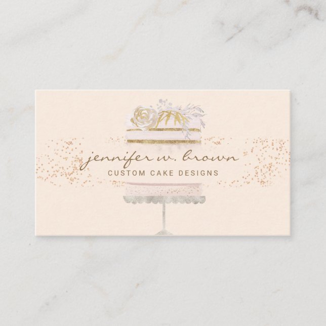 Kuchen Blumengebäck Konditorgebäck Patisserie Visitenkarte (Vorderseite)