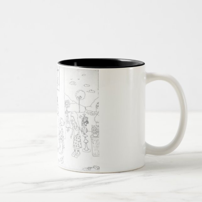 Küchen-Cartoon-Tasse - besonders angefertigt Zweifarbige Tasse (Rechts)