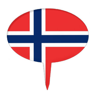 Kuchen-Deckel mit Flagge von Norwegen Torten Aufsätze