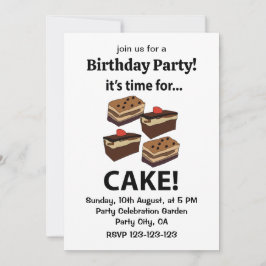 Kuchen Es ist Zeit für Kuchen Geburtstag Einladung
