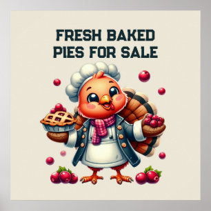 Kuchen, frisch gebacken, Truthühner Poster