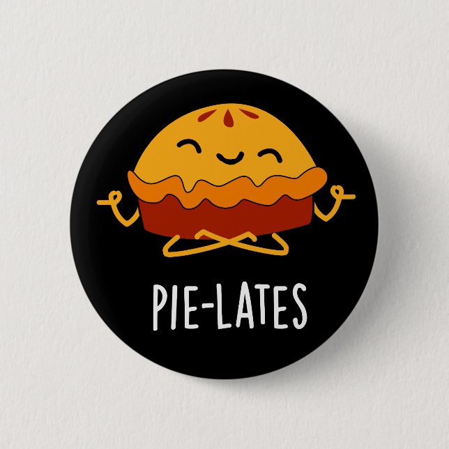 Kuchen Funny Food Pie Pun Dark BG Button (Vorderseite)