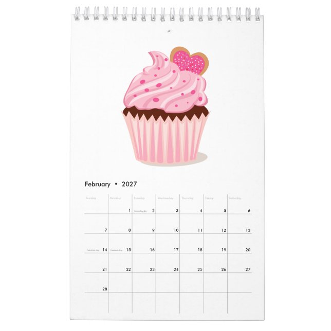 Kuchen-Gebäck-Kalender Kalender (Feb 2027)