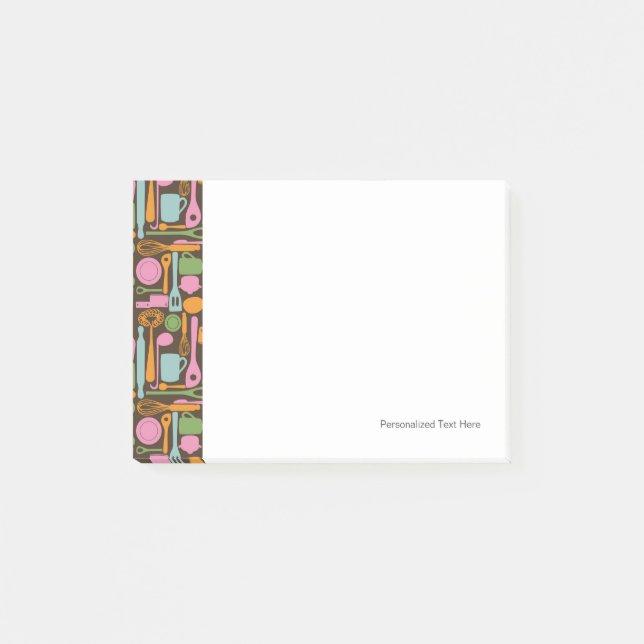 Küchen-Gerät-Muster 3 Post-it Klebezettel (Vorderseite)