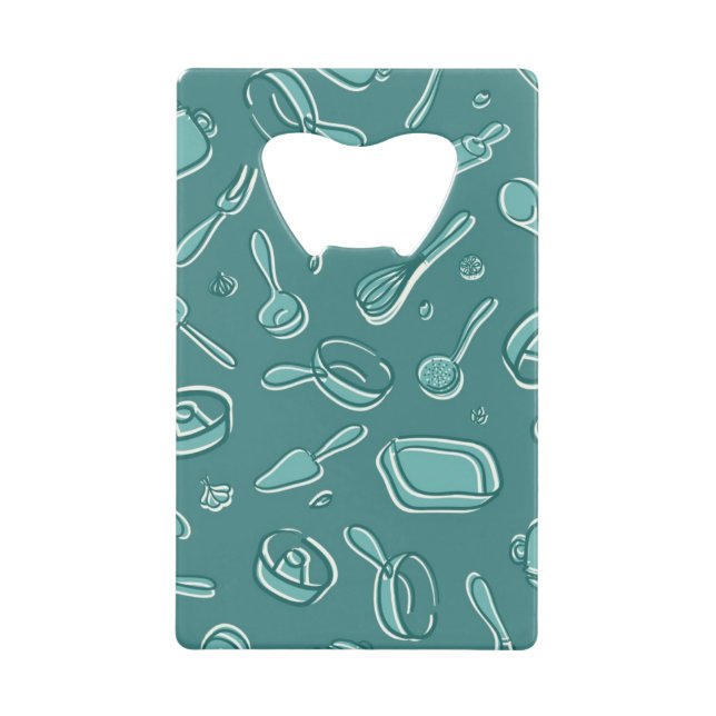 Küchen-Gerät-Muster Geldbeutel Flaschenöffner (Vorderseite)