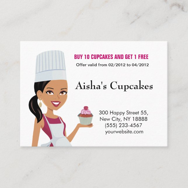 Kuchen-Geschäfts-Karte mit Version des Treuekarte (Vorderseite)