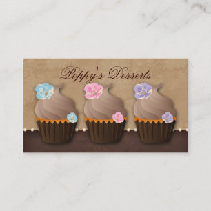 Kuchen-Geschäfts-Karten-Blumen-Rosa-blaues Lila Visitenkarte