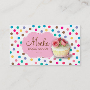 Kuchen-Geschäfts-Karten-niedliche Polka-Punkte Visitenkarte