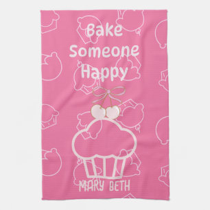 Kuchen glücklich pink Küchenhandtücher Geschirrtuch