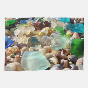 Küchen-Handtücher kundenspezifische blaue Seaglass Geschirrtuch