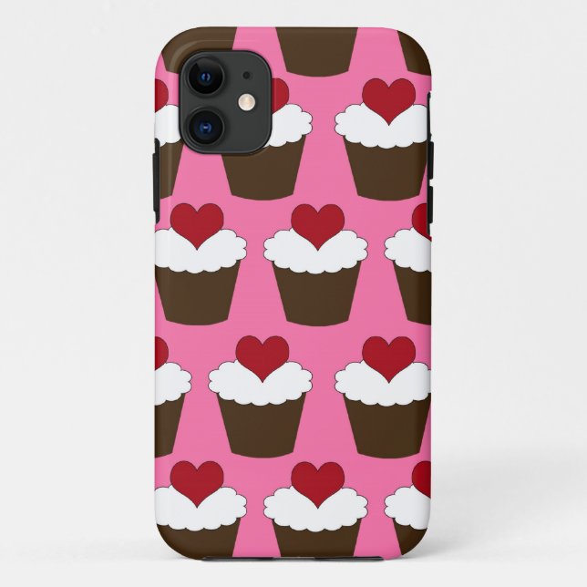 Kuchen-Herzmuster Kawaii Herzens niedliches girly Case-Mate iPhone Hülle (Rückseite)