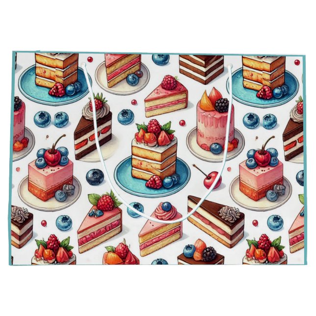 Kuchen in deinem Gesicht Große Geschenktüte (Rückseite)