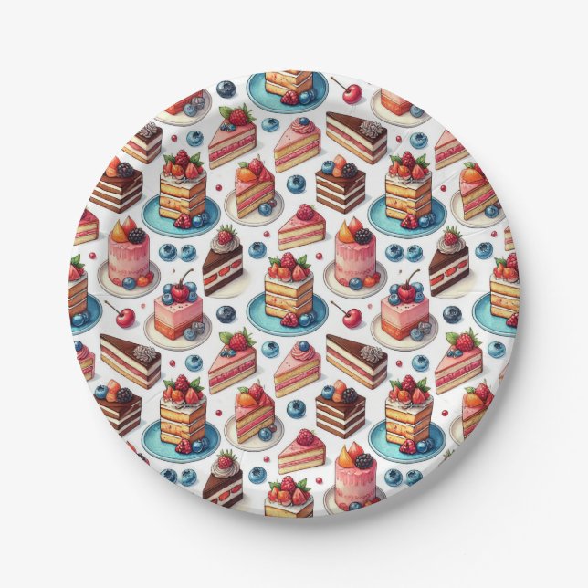 Kuchen in deinem Gesicht Pappteller (Vorderseite)