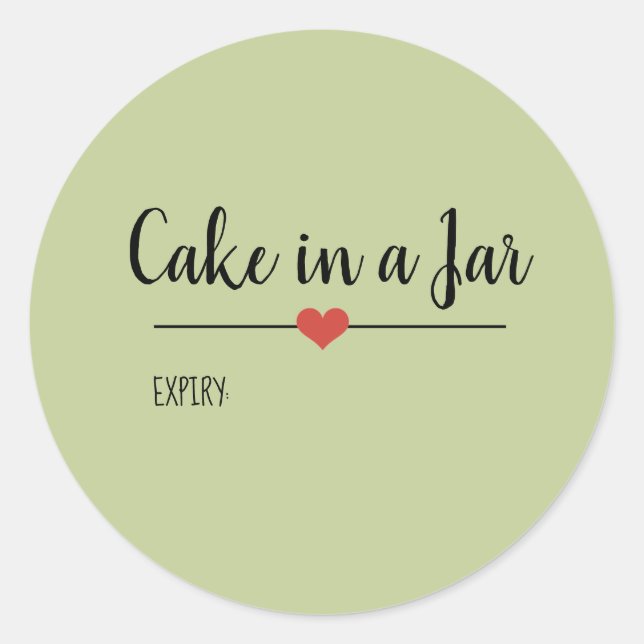 Kuchen in Jar Salbei Runder Aufkleber (Vorderseite)