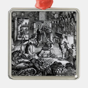 Küchen-Innenraum Silbernes Ornament