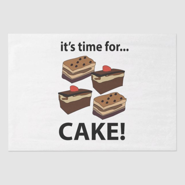 Kuchen ist Zeit für Kuchen Seidenpapier (Vorderseite)