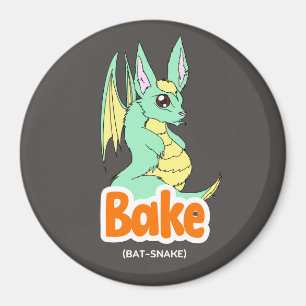 Kuchen (Katze + Kuchen) Niedlicher Kreis und Quadr Magnet