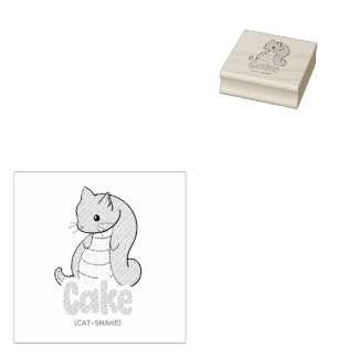 Kuchen (Katze + Schlange) Niedliche Briefmarke mit Gummistempel