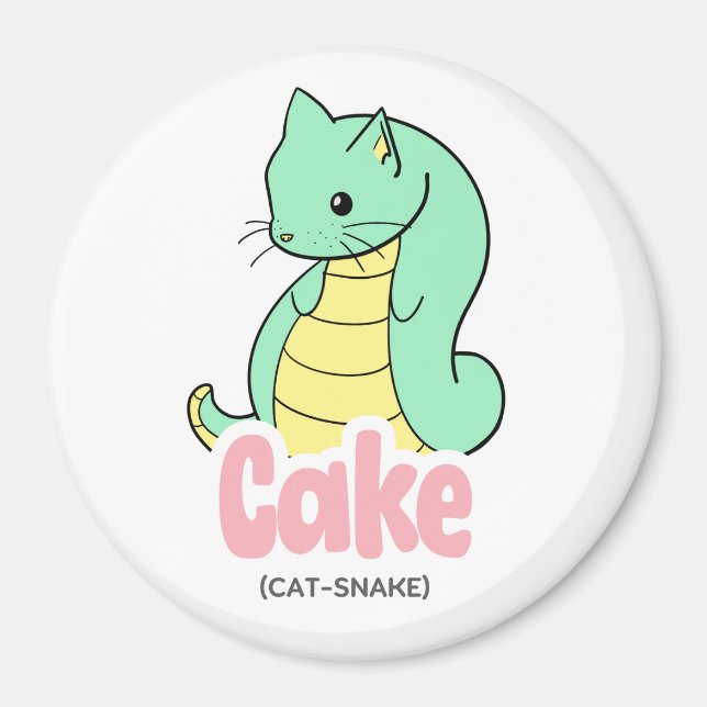 Kuchen (Katze + Schlange) Niedlicher Kreis und Qua Magnet (Vorne)