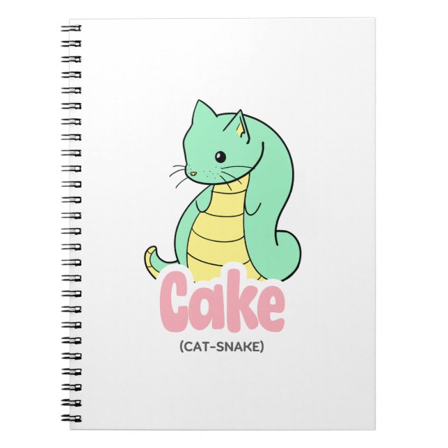 Kuchen (Katze + Schlange) Niedliches Notebook /Jou Notizblock (Vorderseite)