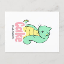 Kuchen (Katze +Schlange) Postkarte