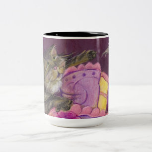 Kuchen-Katzen-Tasse Zweifarbige Tasse
