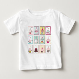 Kuchen-Kuchen-Collagen-süße Nachtisch-Imbiss-Lie Baby T-shirt