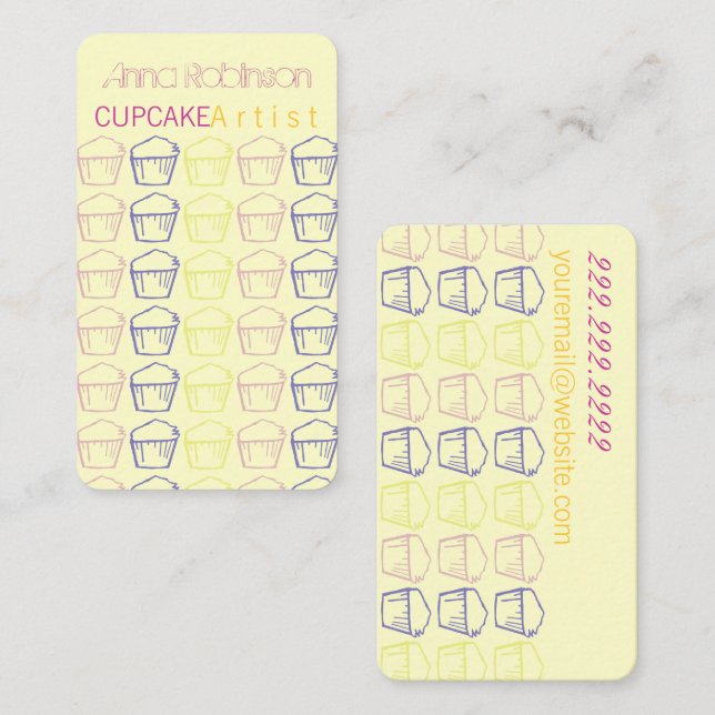 Kuchen-Künstler Visitenkarte (Vorne/Hinten)