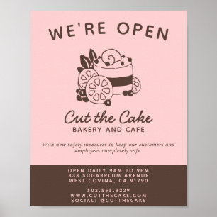 Kuchen-Logo-Bäckerei-Wiedereröffnung Poster
