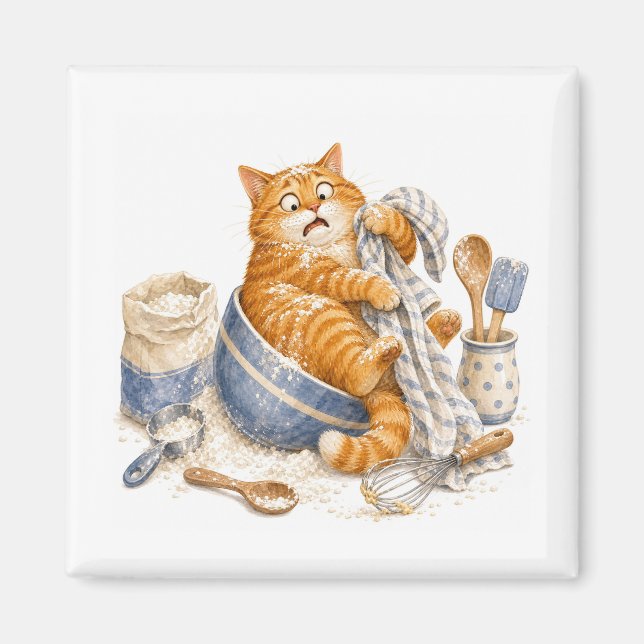 Küchen-Lustiger-Katzen-Magnet  Magnet (Vorne)